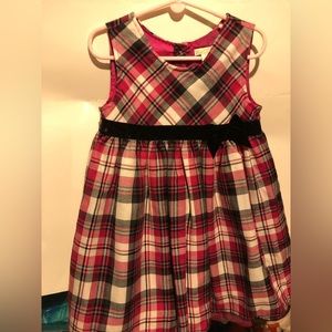 childrens place pink black plaid‎ dress girls size 4T